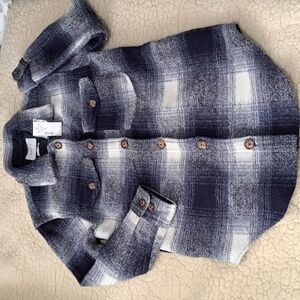 NWT Ricki's Blue Plaid Wool Blend Shacket